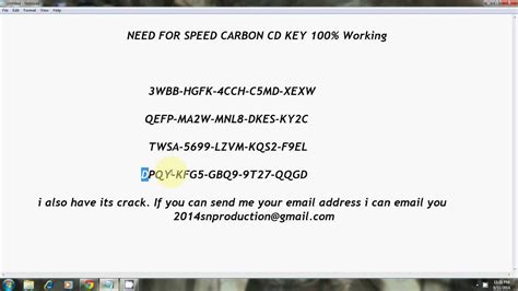 Nfs carbon cd key